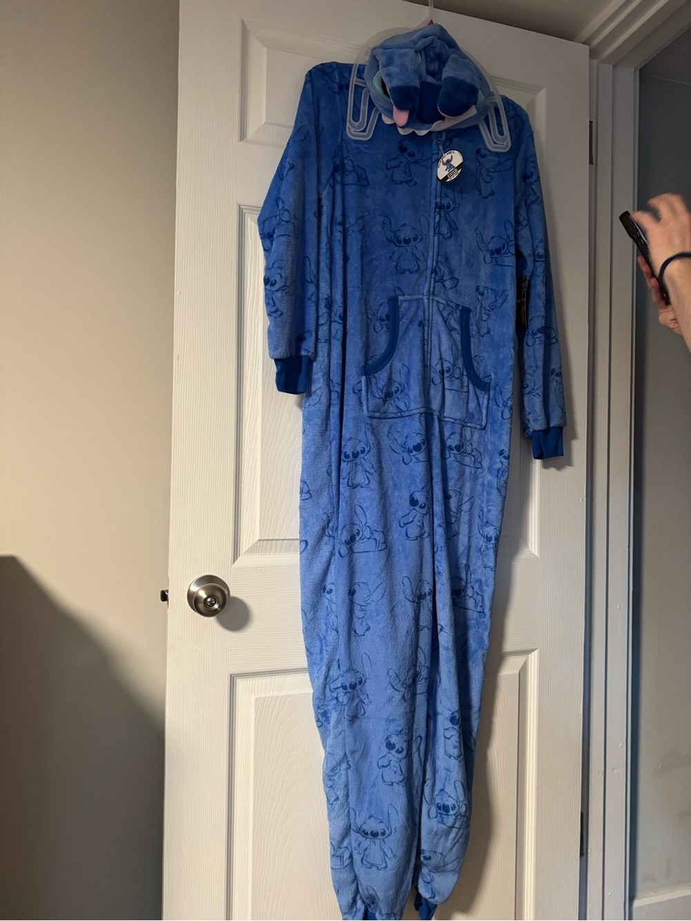 Disney Blue Stitch Hooded Onesie Tag Detail